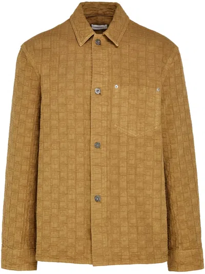 Ferragamo Monogram Over Shirt In Green
