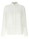 Ferragamo Blouse Logo Print Long Sleeves In White