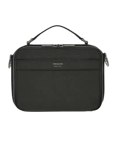 Ferragamo Monogram Shoulder Bag In Black