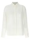 Ferragamo Blouse Logo Print Long Sleeves In White