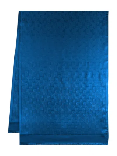 Ferragamo Monogram Stole In Blue