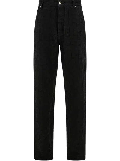 FERRAGAMO FERRAGAMO MONOGRAM TEXTURE DENIM TROUSERS