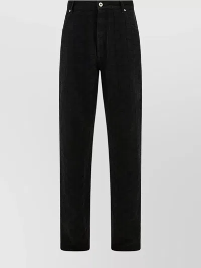 FERRAGAMO MONOGRAM TEXTURED DENIM PANTS
