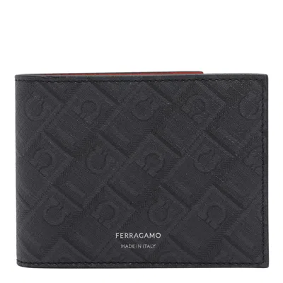 Ferragamo Monogram Wallet In Black