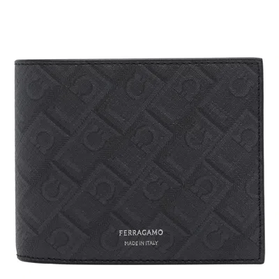 Ferragamo Monogram Wallet In Black