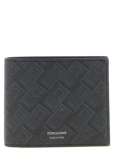 Ferragamo Monogram Wallet In Black