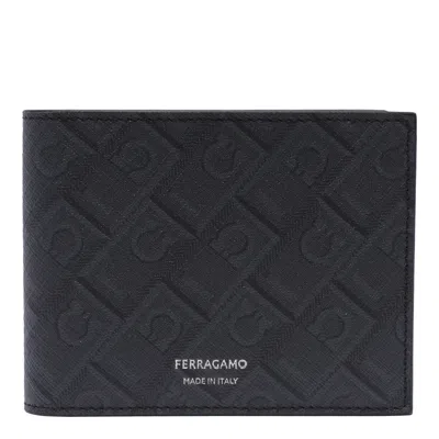 Ferragamo Monogram Wallet In Black