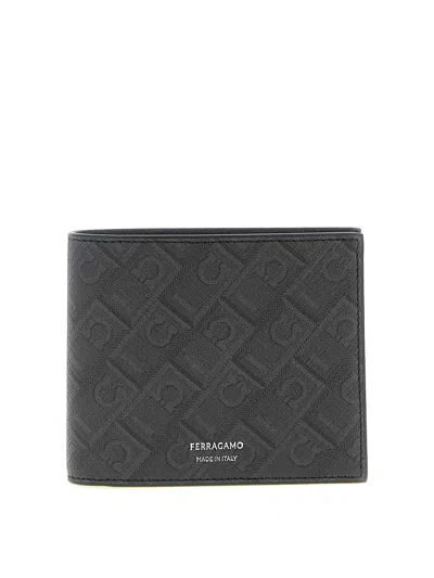 Ferragamo Monogram Wallet In Black