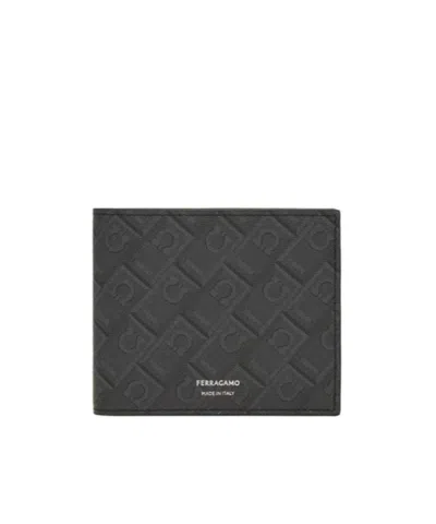 Ferragamo Monogram Wallet In Black