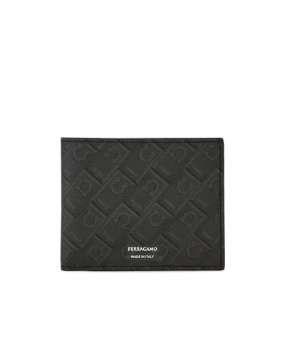 Ferragamo Monogram Wallet In Black