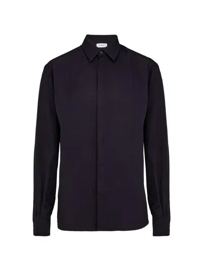 Ferragamo Monogram-pattern Cotton Shirt In Black