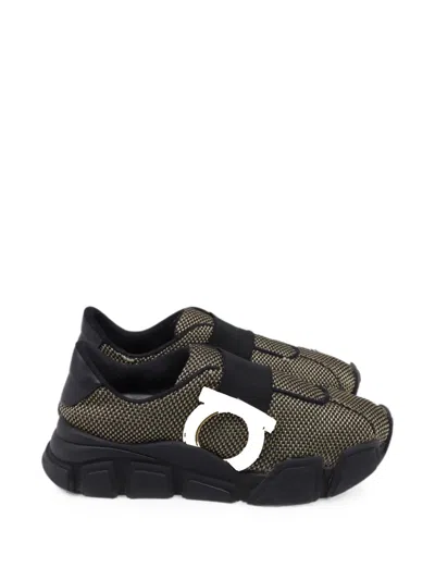 Pre-owned Ferragamo Monster Gancini Sneakers In Yellow