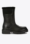 Ferragamo Woman Ankle Boots Black Size 8 Shearling In Black