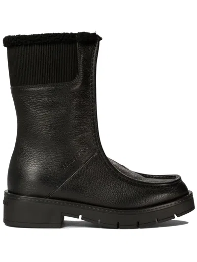 Ferragamo Montse Fur Ankle Boots In Black