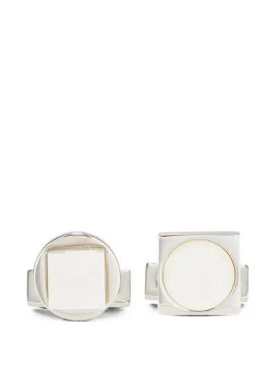 Ferragamo Mother-of-pearl Cufflinks In Metallic