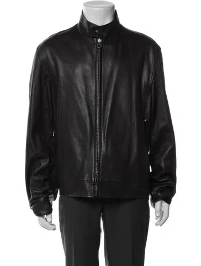 Pre-owned Ferragamo Moto Jacket In Blue