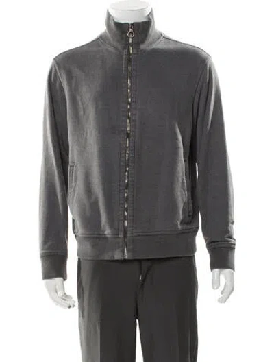 Pre-owned Ferragamo Moto Jacket In Gray