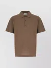 Ferragamo Signature Cotton Polo Shirt In Brown