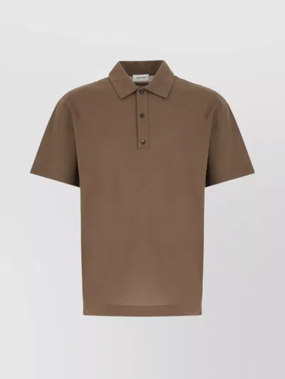 FERRAGAMO MUD COTTON POLO SHIRT
