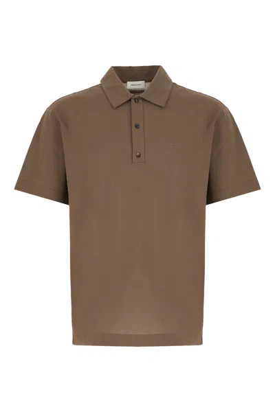 FERRAGAMO MUD COTTON POLO SHIRT