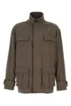 Ferragamo Cotton Jacket In Concrete