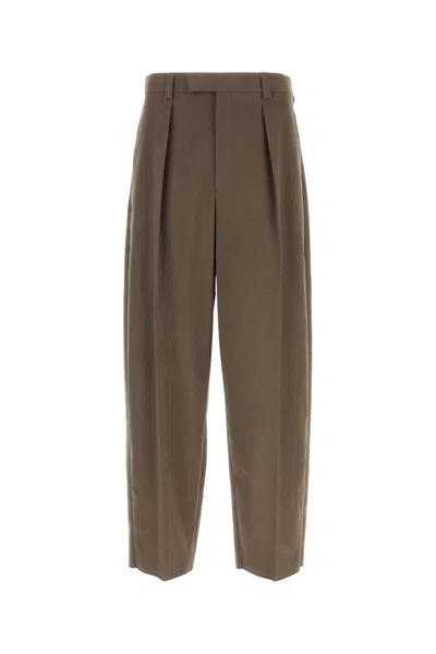 Ferragamo Trousers With Inverted Pleat In Green