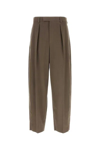 FERRAGAMO MUD STRETCH COTTON WIDE-LEG PANT