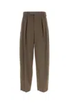 Ferragamo Brown Cotton Pants In Brown