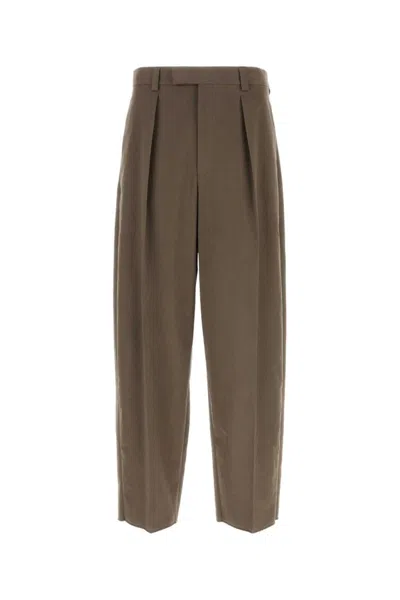 FERRAGAMO MUD STRETCH COTTON WIDE-LEG PANT