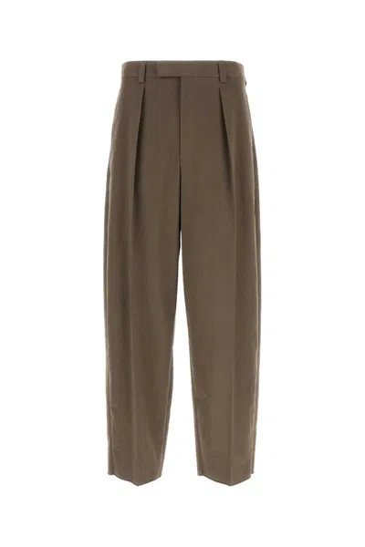 FERRAGAMO MUD STRETCH COTTON WIDE-LEG PANT