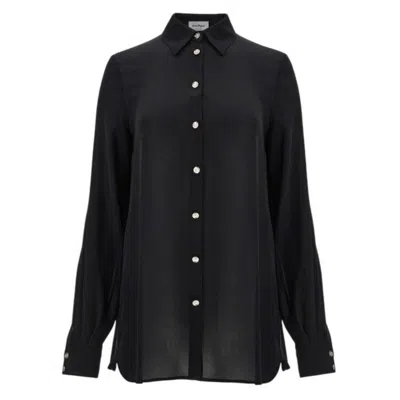 Ferragamo Mulberry Silk Georgette Shirt In Black
