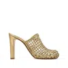 Ferragamo High-heeled Mules In Gold