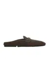Ferragamo Mule With Gancini Ornament In Brown
