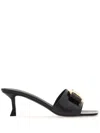 Ferragamo Zelie 55 Vara Plate Leather Sandals In Schwarz