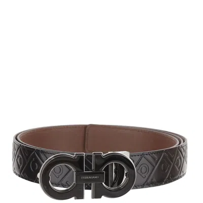 Ferragamo Multi Interchangeable Reversible Leather Belt In Brown