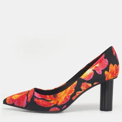 Pre-owned Ferragamo Multicolor Floral Fabric Badia Pumps Size 39.5