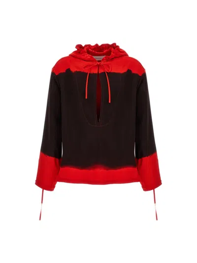 FERRAGAMO MULTICOLOR HOODED BLOUSE