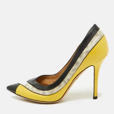 Ferragamo Multicolor Leather Pointed Toe Pumps