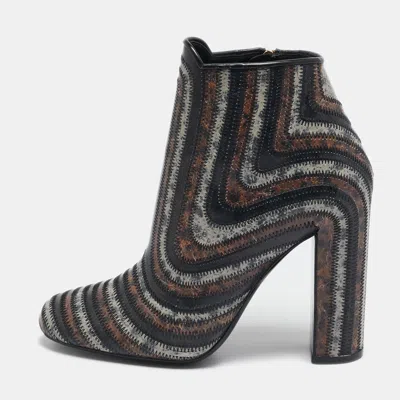 Ferragamo Multicolor Printed Leather Zipped Ankle Length Boots