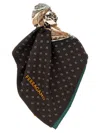 Ferragamo Multicolor Printed Scarf In Brown