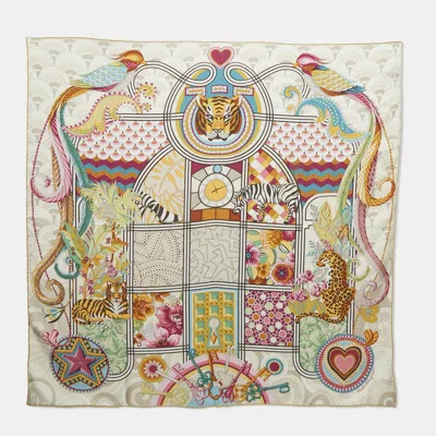 Pre-owned Ferragamo Multicolor Printed Silk Square Scarf