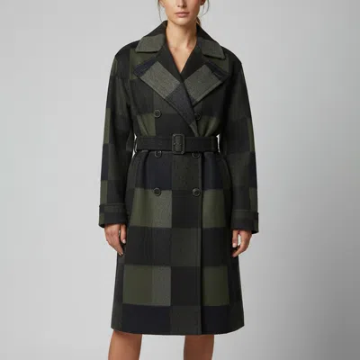 Pre-owned Ferragamo Multicolour Check Wool Double Breasted Coat M