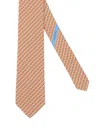 Ferragamo Slim Patterned Silk Tie In Neutral