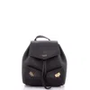 Ferragamo Structured Black Calf Leather Backpack With Flap Closure In Black