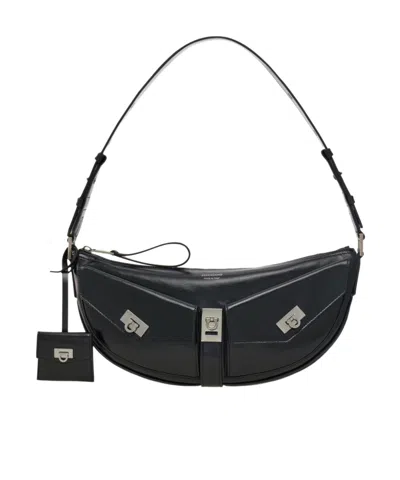 Ferragamo Multipocket Hobo Bag In Black
