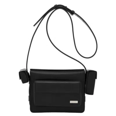 Ferragamo Multipocket Leather Shoulder Bag In Black