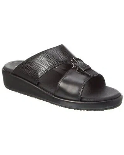 Pre-owned Ferragamo Murray Leather Sandal Men's In Black