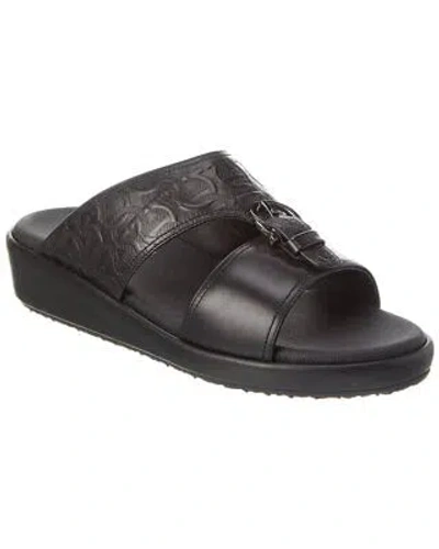 Pre-owned Ferragamo Murray Leather Sandal Men's In Black