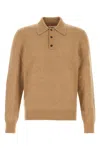 Ferragamo Stretch Camel Blend Polo Shirt