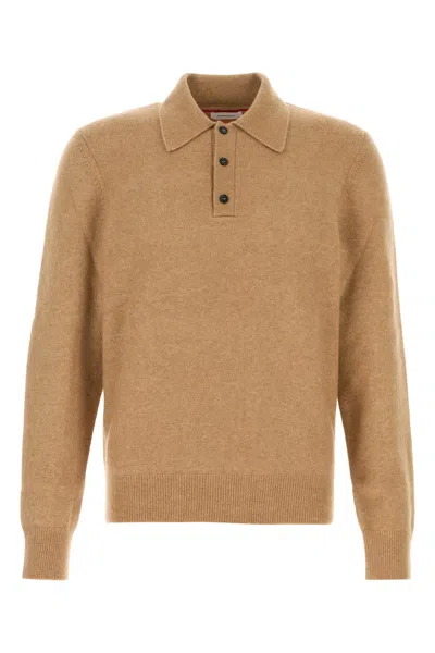 FERRAGAMO SALVATORE FERRAGAMO STRETCH CAMEL BLEND POLO SHIRT